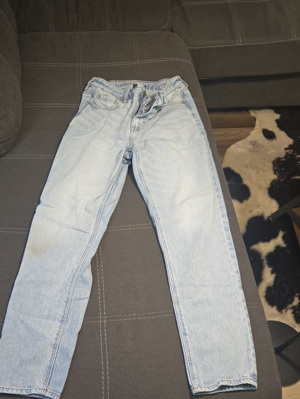 American Eagle Outfitters Light Blue Straight-Leg Jeans